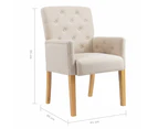 vidaXL Dining Chairs with Armrests 4 pcs Beige Fabric