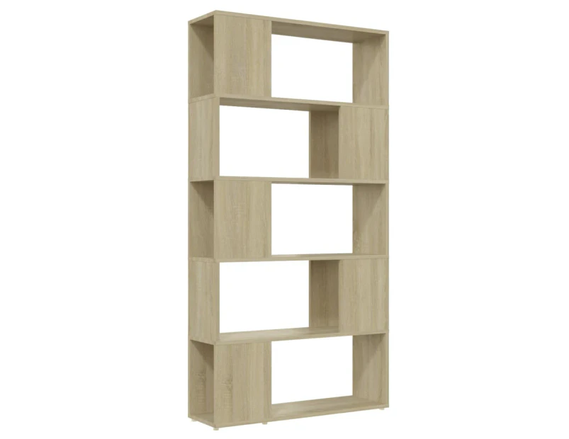 vidaXL Book Cabinet Room Divider Sonoma Oak 80x24x155 cm Engineered Wood