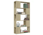 vidaXL Book Cabinet Room Divider Sonoma Oak 80x24x155 cm Engineered Wood