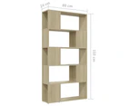 vidaXL Book Cabinet Room Divider Sonoma Oak 80x24x155 cm Engineered Wood