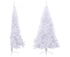 Artificial Half Christmas Tree with Stand White 240 cm PVC