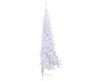 Artificial Half Christmas Tree with Stand White 240 cm PVC