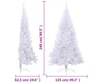 Artificial Half Christmas Tree with Stand White 240 cm PVC