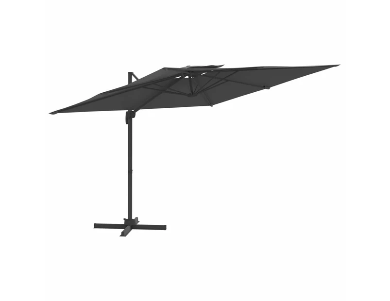 vidaXL Double Top Cantilever Umbrella Anthracite 400x300 cm