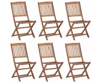 vidaXL Folding Garden Chairs 6 pcs with Cushions Solid Acacia Wood