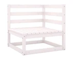 vidaXL Garden 2-Seater Sofa White Solid Wood Pine