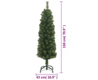 vidaXL Slim Artificial Christmas Tree with Stand Green 150 cm PVC
