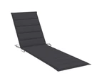 vidaXL Sun Lounger with Anthracite Cushion Solid Teak Wood