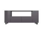 vidaXL TV Cabinet High Gloss Grey 120x35x48 cm Engineered Wood