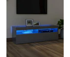 vidaXL TV Cabinet with LED Lights High Gloss Grey 120x35x40 cm