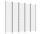 vidaXL 5-Panel Room Divider White 250x220 cm Fabric