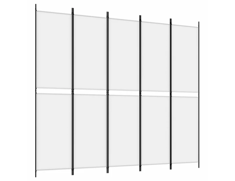 vidaXL 5-Panel Room Divider White 250x220 cm Fabric