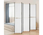 vidaXL 5-Panel Room Divider White 250x220 cm Fabric