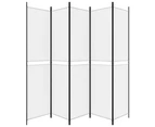 vidaXL 5-Panel Room Divider White 250x220 cm Fabric