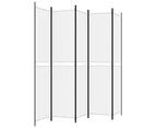 vidaXL 5-Panel Room Divider White 250x220 cm Fabric