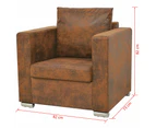 vidaXL Sofa Set 3 Pieces Artificial Suede Leather