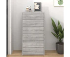 Sideboard with 6 Drawers Grey Sonoma 50x34x96 cm Engineered Wood