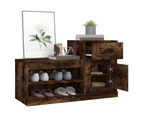 vidaXL Shoe Cabinet Smoked Oak 100x42x60 cm Engineered Wood