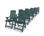 11 Piece Outdoor Dining Set Plastic Green