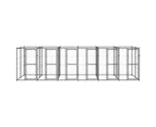 vidaXL Outdoor Dog Kennel Steel 14.52 m²