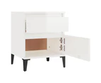 Bedside Cabinet High Gloss White 40x35x50 cm
