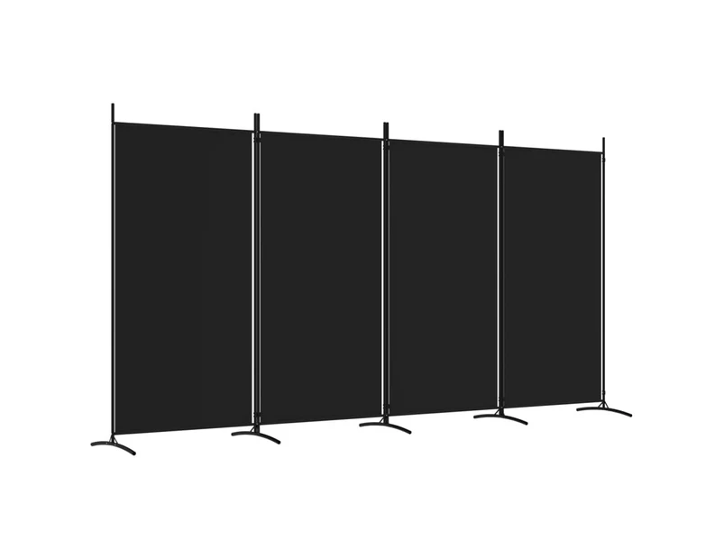 vidaXL 4-Panel Room Divider Black 346x180 cm Fabric