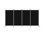 vidaXL 4-Panel Room Divider Black 346x180 cm Fabric