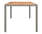 vidaXL Garden Table with Wooden Top Grey Poly Rattan&Solid Wood Acacia