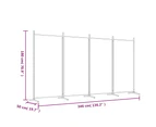 vidaXL 4-Panel Room Divider Black 346x180 cm Fabric