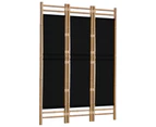 Folding 3-Panel Room Divider 120 cm Bamboo and Canvas