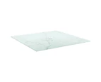 vidaXL Table Top White 60x60 cm 6 mm Tempered Glass with Marble Design