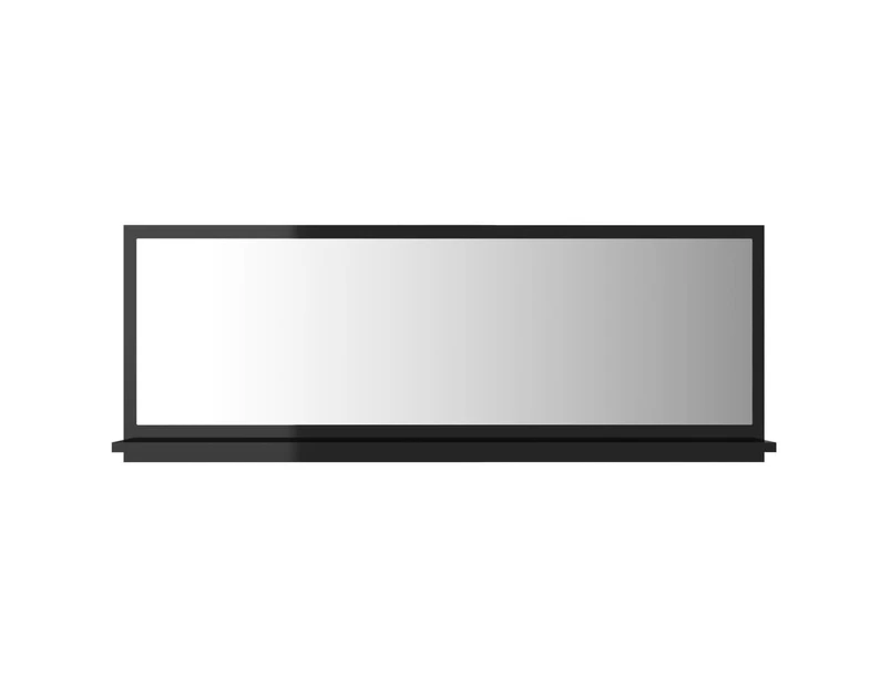 vidaXL Bathroom Mirror High Gloss Black 100x10.5x37 cm Engineered Wood