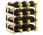 vidaXL Wine Rack for 12 Bottles Solid Pinewood
