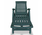 vidaXL Sun Lounger with Footrest Plastic Green