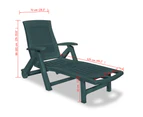 vidaXL Sun Lounger with Footrest Plastic Green