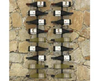 vidaXL Wall-mounted Wine Racks for 18 Bottles 2 pcs Black Iron