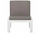 vidaXL Garden Lounge Chair with Cushion Plastic White