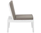 vidaXL Garden Lounge Chair with Cushion Plastic White