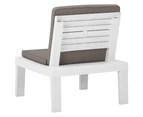 vidaXL Garden Lounge Chair with Cushion Plastic White