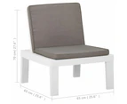 vidaXL Garden Lounge Chair with Cushion Plastic White