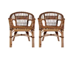 vidaXL Outdoor Chairs 2 pcs Natural Rattan Brown