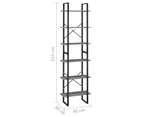 vidaXL Storage Shelf Grey 60x30x210 cm Solid Wood Pine