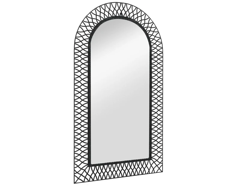 vidaXL Garden Wall Mirror Arched 60x110 cm Black