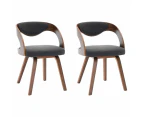 vidaXL Dining Chairs 2 pcs Dark Grey Bent Wood and Fabric