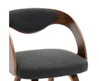 vidaXL Dining Chairs 2 pcs Dark Grey Bent Wood and Fabric