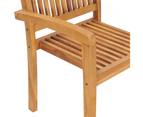 vidaXL Stacking Garden Chairs with Cushions 4 pcs Solid Teak Wood