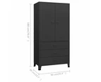 vidaXL Industrial Wardrobe Black 90x50x180 cm Metal