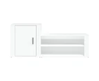vidaXL Shoe Cabinet White 130x35x54 cm Engineered Wood