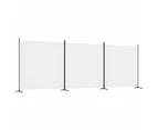 vidaXL 3-Panel Room Divider White 525x180 cm Fabric