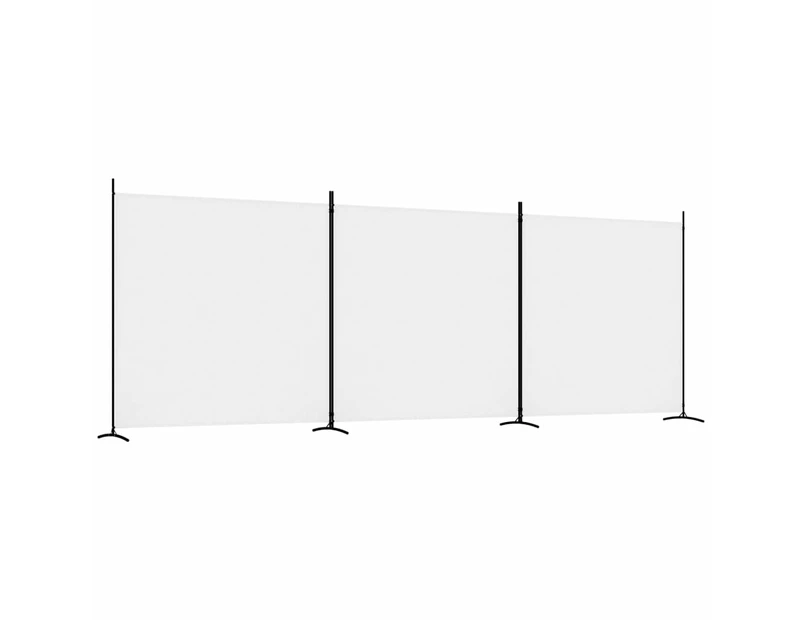 vidaXL 3-Panel Room Divider White 525x180 cm Fabric